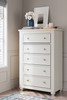 Grantoni White 7 Pc. Dresser, Mirror, Chest, Queen Panel Bed