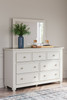 Grantoni White 9 Pc. Dresser, Mirror, Chest, Queen Panel Bed, 2 Nightstands