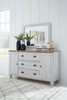 Haven Bay Brown / Beige 6 Pc. Dresser, Mirror, King Panel Storage Bed