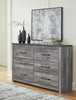 Bronyan Dark Gray Queen Panel Bed 5 Pc. Dresser, Mirror, Chest, Queen Bed