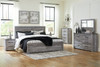 Bronyan Dark Gray King Panel Bed 6 Pc. Dresser, Mirror, King Bed, 2 Nightstands