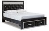 Kaydell Black Queen Uph Storage Bed 8 Pc. Dresser, Mirror, King Bed, 2 Nightstands