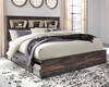 Drystan Multi King Bookcase Bed With 4 Storage Drawers 9 Pc. Dresser, Mirror, King Bed, 2 Nightstands