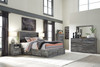 Baystorm Gray King Panel Bed With 4 Storage Drawers 9 Pc. Dresser, Mirror, King Bed, 2 Nightstands