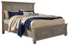 Lettner Light Gray California King Panel Storage Bed 7 Pc. Dresser, Mirror, Cal King Bed, 2 Nightstands