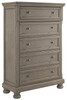 Lettner Light Gray California King Panel Storage Bed 6 Pc. Dresser, Mirror, Chest, Cal King Bed