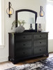 Chylanta Black California King Sleigh Storage Bed 8 Pc. Dresser, Mirror, Chest, Cal King Bed, 2 Nightstands
