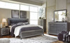 Lodanna Gray 9 Pc. Dresser, Mirror, Chest, King Panel Bed With Roll Slats, 2 Nightstands