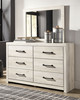 Cambeck Whitewash 7 Pc. Dresser, Mirror, Queen Uph Panel Bed With 2 Side Storage