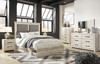 Cambeck Whitewash 9 Pc. Dresser, Mirror, King Upholstered Panel Bed With 2 Side Under Bed Storage, 2 Nightstands