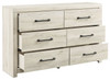 Cambeck Whitewash 8 Pc. Dresser, Mirror, Chest, Queen Uph Bed With 2 Storage Drawers, 2 Nightstands