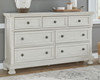 Robbinsdale Antique White 8 Pc. Dresser, Mirror, Chest, Queen Sleigh Bed, 2 Nightstands