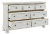Robbinsdale Antique White 8 Pc. Dresser, Mirror, Queen Panel Storage Bed, 2 Nightstands