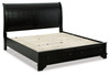 Chylanta Black California King Sleigh Storage Bed