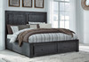 Foyland Black / Brown California King Panel Storage Bed