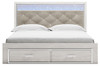 Altyra White King Upholstered Storage Bed