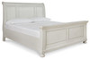 Robbinsdale Antique White King Sleigh Bed