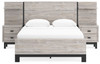 Vessalli Gray Queen Panel Bed With Extensions