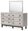 Vessalli Gray Dresser And Mirror