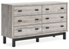 Vessalli Black / Gray Six Drawer Dresser