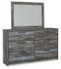Baystorm Gray Full Panel Bed With 4 Storage Drawers 8 Pc. Dresser, Mirror, Chest, Full Bed