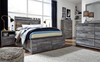 Baystorm Gray Full Panel Bed With 4 Storage Drawers