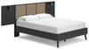 Charlang Black / Gray Full Panel Platform Bed With 2 Extensions