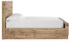 Hyanna Tan Full Panel Bed With 2 Side Storage