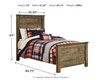 Trinell Brown Twin Panel Bed With Mattress