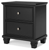 Lanolee Black Two Drawer Nightstand