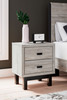 Vessalli Black / Gray Two Drawer Nightstand