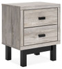 Vessalli Black / Gray Two Drawer Nightstand