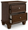 Danabrin Brown Two Drawer Nightstand