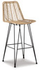 Angentree Natural / Black Tall Uph Barstool