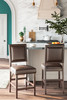 Benmara Brown / Dark Brown Upholstered Barstool