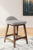 Lyncott Light Gray / Brown Upholstered Barstool