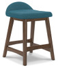 Lyncott Blue / Brown Upholstered Barstool