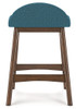 Lyncott Blue / Brown Upholstered Barstool