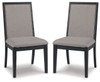 Foyland Light Gray / Black Dining Uph Side Chair