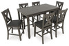 Caitbrook Gray Rect Drm Counter Table Set (Set of 7)