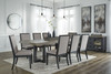 Foyland Black / Brown 9 Pc. Dining Room Table, 8 Side Chairs