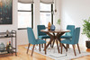 Lyncott Blue / Brown- 5 Pc. Dining Room Table, 4 Side Chairs