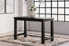 Jeanette Linen / Black 5 Pc. Counter Table, 4 Upholstered Barstools