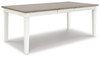 Nollicott Whitewash / Light Gray Rect Drm Butterfly Ext Table