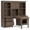 Janismore Weathered Gray Desk With 2 Bookcase Wall Units