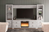 Willowton Whitewash 4-Piece Entertainment Center With 72" TV Stand And Glass/Stone Fireplace Insert