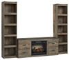 Trinell Brown 3-Piece Entertainment Center With Electric Fireplace