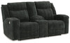 Martinglenn Ebony Dbl Reclining Power Loveseat W/Console