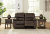 Leesworth Dark Brown Reclining Power Loveseat