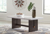 Burkhaus White/dark Brown Rectangular Cocktail Table